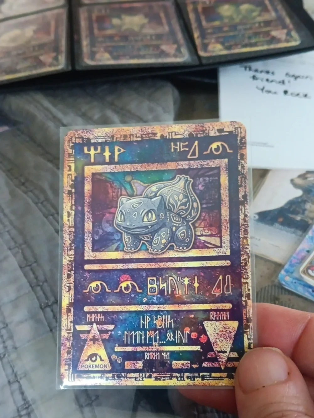 Bulbasaur Decorative Holographic Art Card - Multicolor